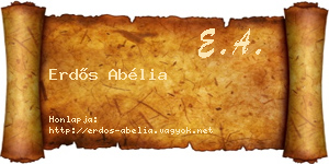Erdős Abélia névjegykártya